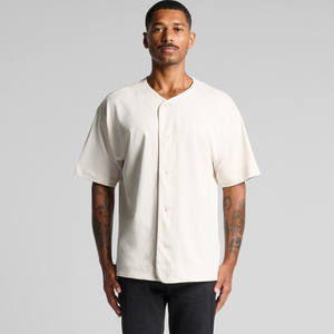 Jersey de béisbol pesado para hombre, estampado de logotipo personalizado, manga larga, bolsillo, botones completos antiarrugas, cuello en V, bordado, gran oferta - Product Image 6