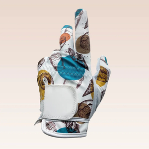 Gants de golf OEM Cabretta en microfibre taille personnalisée en peau de mouton imprimé flamant rose fermeture réglable femmes hommes enfants logo personnalisé - Product Image 5