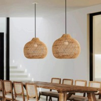 Lampes d'éclairage intérieur lustre en rotin pour resorts & hôtels lustres naturels à prix bon marché