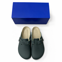 Sabots de jardin à enfiler en daim avec semelle en liège, mules à double boucle, soutien de la voûte plantaire, chaussures décontractées d'été pour la marche en extérieur, unisexe