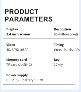 Mini appareil photo pour enfants, carte SD, 96MP, zoom numérique 16X, vidéo 1080p, <span class=keywords><strong>Amara</strong></span> Fotografica, photographie compacte et amusante - Product Image 6