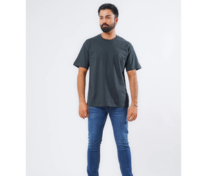 Chemises surdimensionnées pour hommes Épaule tombante Décontracté Col Rond Sonnerie Tee Top T-shirts à manches courtes à la mode pour hommes Impression personnalisée - Product Image 4