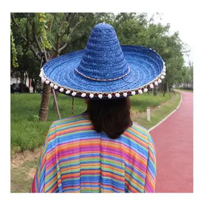 HOT HOT HOT NATURL STRAW PALM LEAF COLORFUL PANTERN PARTY HAT WHOLESALE CHEAP PRICE MEXICAN SOMBRERO HAT SUPPLIER CHEAP SALE