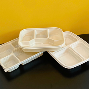 High-end 3-4-5 compartments Cornstarch Biodegradable Food Storage Container Eco Friendly Disposable <b>Lunch</b> <b>Box</b> for Hot Selling - Product Image 3