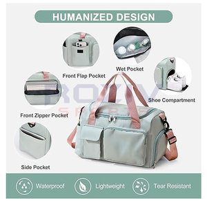 Multi-function Large Modern Team Players Colorful <b>Fitness</b> Gym Duffle <b>Bag</b> with Nylon Lining Boxing Compartment Adjustable Strap - Product Image 3
