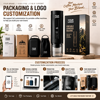 Machine à café pour voiture avec affichage du temps d'extraction en temps réel, batterie rechargeable pour usage domestique, logo personnalisé, fournisseur ODM