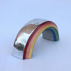 Urnas de cremación de mascotas con pata de puente arcoíris para cenizas de mascotas, urna de pata grabada de aluminio para cenizas, almacenamiento de cenizas de cremación, urnas para mascotas - Product Image 5