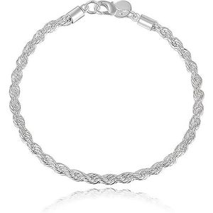 925 argento Sterling braccialetto di fascino Vintage vuoto disegno ondulato per le donne ragazze adolescenti alla moda torsione catena per - Product Image 1