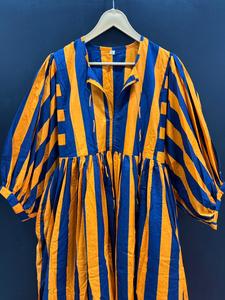 เดรสผ้านุ่มระบายอากาศได้ดีเป็นมิตรกับสิ่งแวดล้อมผ้าฝ้ายแท้พิมพ์ลายมิดิลำลองมีรอบเอวตามธรรมชาติสำหรับการเดินทางไปชายหาดในอินเดีย - Product Image 6