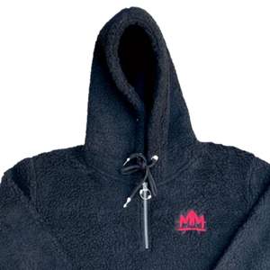 Unisex Black <b>Sherpa</b> <b>Hoodie</b> Half Zip Pullover Fleece Jacket Kangaroo Pocket Warm Casual Streetwear - Product Image 2