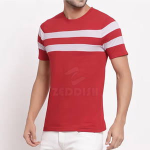 2025 camiseta antiarrugas para hombre 100% algodón ligero patrón sólido ropa Casual personalizable tejido de punto personalizado en blanco - Product Image 2