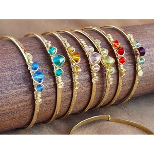 Elegant Hammered Design <b>Crystal</b> <b>Bracelets</b> & Bangles for Stylish Resale Collections with Vibrant <b>Crystals</b> - Product Image 1