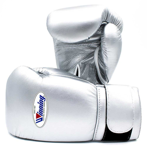 Gants de boxe professionnels à lacets personnalisables de haute qualité 16 oz Doigts complets Cuir véritable Bracelet de poignet réglable Arts martiaux - Product Image 4