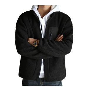 Abrigo de Invierno Grueso, Suave y Cálido para Hombre, Cuello Alto, Color Sólido, Chaquetas Personalizadas de Forro Polar Sherpa - Product Image 4
