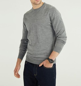 Fabricant OEM personnalisé pull-over en laine mérinos pour hommes 100% pull-over tricoté à col rond sweat-shirt à capuche pour homme - Product Image 5