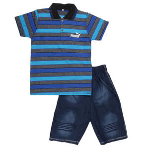 Costume à manches courtes pour garçons - Bleu royal - Product Image 1