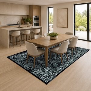 <b>RUGS</b> DEPOT LXDP-0996 Wholesale Charcoal Grey Modern Vintage Digital Printed Machine Washable Chenille Area <b>Rug</b> <b>Non</b> <b>Slip</b> - Product Image 4