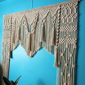 Handmade Bohemian <b>Macrame</b> Wedding Backdrop Boho Decorative Cotton for Parties Vertical Abstract <b>Art</b> Decor for Living Restaurants - Product Image 2