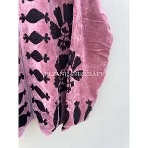 Chaqueta al por mayor Suzani chaqueta de terciopelo estilo Hippie chaqueta bordada hecha a mano interior Forro de algodón abrigo ropa de fiesta - Product Image 2