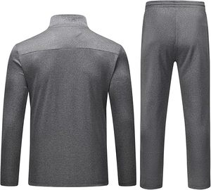 Ensemble de survêtement d'hiver personnalisé pour homme, en molleton respirant 100 % coton, à manches longues, avec cordon de serrage, pour entraînement en extérieur et jogging, options d'impression - Product Image 2