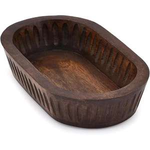 Tazón de masa estilo granja de madera Natural hecho a medida cuencos para servir comida rápida Pasta fideos tazón reutilizable bandeja ecológica - Product Image 2