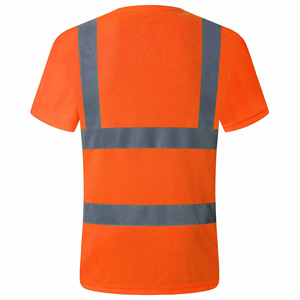 Verano transpirable manga corta malla reflectante FÁBRICA DE TRABAJO ROPA DE SEGURIDAD ropa de trabajo cuello redondo Camiseta camisa de alta visión - Product Image 6