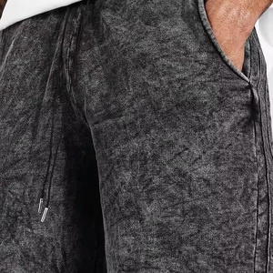 Best Seller Custom Men's High Street Acid Wash Cotton <b>Shorts</b> Unisex Sizes Comfortable Fit Solid Mesh Pattern <b>Decoration</b> - Product Image 3