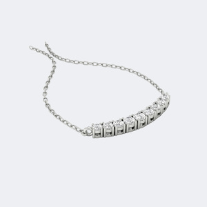 Collar con colgante de barra curva con engaste de puntas brillantes redondas de 1.00 quilates - Product Image 5