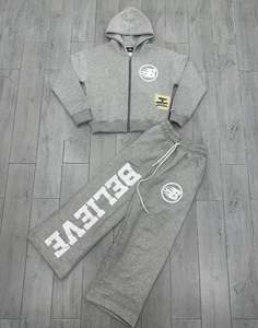 Conjuntos Deportivos Personalizados con Lavado Ácido, Sudaderas con Cremallera, Conjunto Deportivo Corto, Pantalones Deportivos Acampanados con Parches Desgastados y Conjuntos de Sudadera con Capucha - Product Image 1