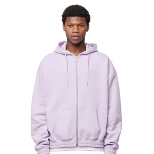 Vente en gros de sweat à capuche en polaire pour hommes personnalisé double fermeture éclair design streetwear anti-rétrécissement impression bouffante solide brodé - Product Image 1