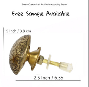 มือจับและลูกบิดทองเหลืองลายดอกไม้สไตล์โมร็อกโก งานฝีมือ สำหรับตู้เสื้อผ้า ลิ้นชัก ตู้ครัว ตู้ห้องน้ำ ตู้เสื้อผ้า - Product Image 3