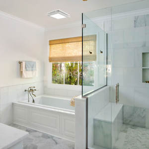 مروحة شفط حمام ETL HVI الأفضل مقاس 8 بوصات منخفضة الضوضاء مع مستشعر حركة ومؤقت وإضاءة LED بـ 5 درجات حرارة لونية، مروحة تهوية فاخرة للحمام - Product Image 5