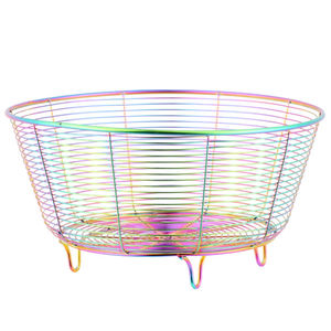 Hot Selling Handmade Customized Design & Size Kitchen Metal Gold Plating <b>Mesh</b> Wire Fruit Bowl <b>Baskets</b> for Living Room Tabletop - Product Image 6