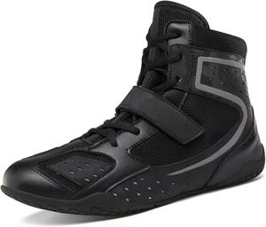 รองเท้ามวยข้อเท้าสูงน้ำหนักเบาสำหรับผู้ชาย, รองเท้าชกมวยสำหรับมืออาชีพปรับแต่งได้สไตล์มวยปล้ำหนังกันลื่น - Product Image 2