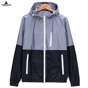 Vente en gros de coupe-vent de pluie de haute qualité veste coupe-vent sport OEM légère et imperméable à capuche pour hommes - Product Image 5
