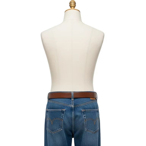 Ceinture en cuir véritable vintage avec boucle en cuivre, matériau en cuir de qualité supérieure, couture durable, accessoires de mode à porter - Product Image 3