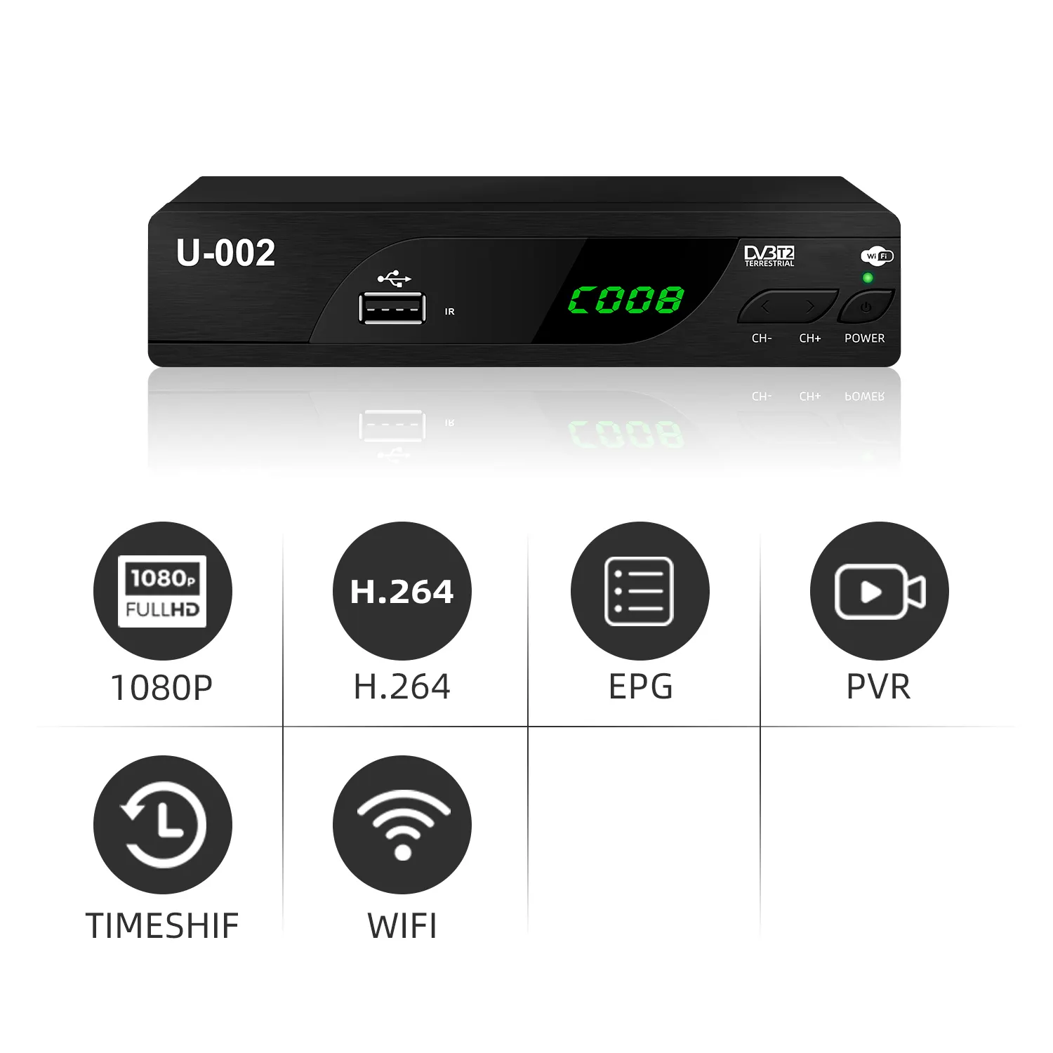 2024 Werkspreis billigster Preis digitales DVB-T2 H.264 Set Top Box HD1080 smart-tv-empfänger kostenloser Rundfunk-dvd-t2-empfänger