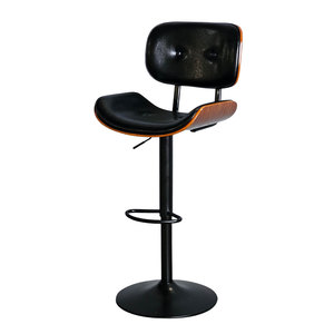 GAKJB-028 <b>Adjustable</b> Height Swivel High Bar <b>Stool</b> Farmhouse Upholstered Seat with Plywood Frame for Gym Use - Product Image 1
