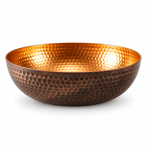 Tazón de Cobre Hecho a Mano, Duradero, Libre de BPA y Plomo, Diseño Vintage, Acabado Pulido, Resistente al Calor, Ecológico, para Servir en el Hogar - Product Image 1