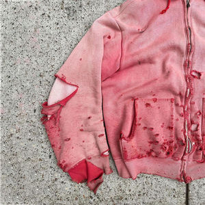Personnalisé Surdimensionné Acide Lavé Distressed Hoodies Hommes Déchiré Surdimensionné Vintage Hoodies Gros Poids Lourds Sur Mesure - Product Image 4