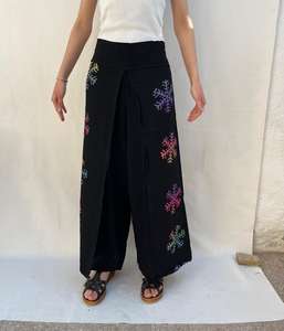 Pantalones Harem Anchos de Viscosa 100% Premium para Mujer, Estampado Floral Geométrico Bohemio, Transpirables, Ecológicos, Cintura Alta Elástica - Product Image 3