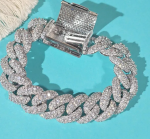 Pulsera de eslabones cubanos de 18mm Iced Out Bling VVS Diamond Hip Hop Jewelry Moissanite Diamond Bracelet - Product Image 4