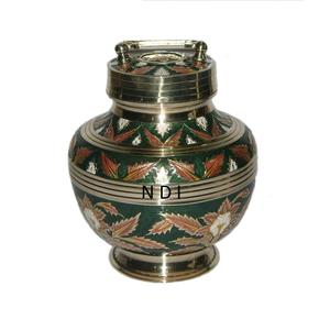โกศบรรจุอัฐิแบบยุโรป ชุบนิกเกิล พร้อมสติกเกอร์ลายใบไม้ สำหรับบรรจุอัฐิผู้ใหญ่ ใช้สำหรับงานศพและตกแต่ง - Product Image 4