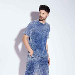 T-shirts surdimensionnés vintage délavés à l'acide pour hommes, collection Printemps-Été 2026, avec logo personnalisé, 100 % coton épais, effet délavé à l'acide - Product Image 5