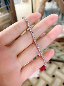 <b>Top</b> Quality Tennis Bracelet moissanite Diamond Bracelet Linked with VVS Silver Plated 18k White\ \<b>Gold</b> bracelet Gift for Her - Product Image 2