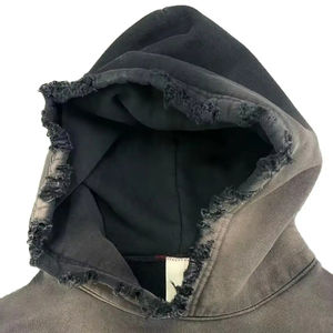 Sudadera con Capucha de Alta Calidad con Efecto Ácido y Desgastado por el Sol, Corte Personalizado, Estilo Casual Holgado y Oversize - Product Image 2