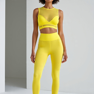 2025 Sexy mujer malla transparente camiseta Legging alta calidad Sexy Night Club Wear conjunto de dos piezas señoras - Product Image 3