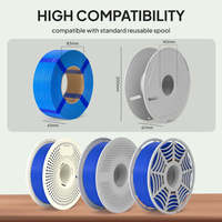 Filament d'imprimante 3D Elegoo PLA Basic 1 kg, sans bobine, diamètre 1,75 mm, divers matériaux dont ABS, PA, PP, PPS, PEK, Nylon 3D