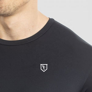 Camiseta de entrenamiento de gimnasia personalizada Muscle Fit para hombre, 100% poliéster, secado rápido, verano, manga corta, talla grande, Impresión de logotipo de sublimación en blanco - Product Image 4