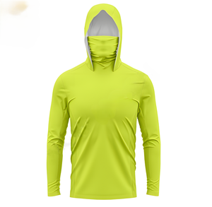 Sweat à capuche de pêche haute performance en spandex/polyester pour homme et chemise à séchage rapide respirante UPF 50+ Logo personnalisé - Product Image 5